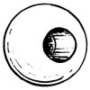 BALL END 1-1/4"  WOOD