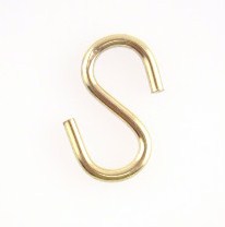 1-1/2" S-HOOK  STEEL BRASS  PLT.