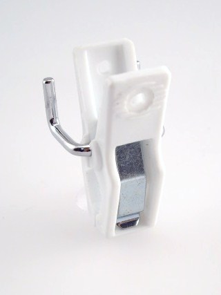 HERCULES CLIP WHITE W/ SLAT WALL ADAPTER