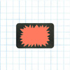LABEL FLUORESCENT RED BURST  1" X 1-1/2"