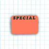 LABEL FLUORESCENT RED SPECIAL  1 X1-1/2"