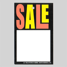 TAG-SALE 1-3/4"X 2-3/4" W/HOLE FL.OR/Y/B