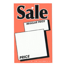 TAG-SALE 1-3/4" X 2-3/4" W/HOLE FL. OR.