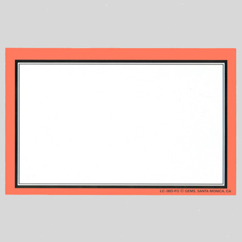 CARD-BORDER 3-1/2" X 5-1/2"  FL. ORANGE