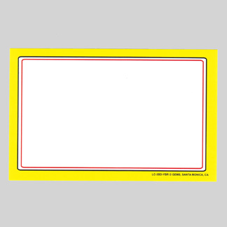 CARD-BORDER  3-1/2" X 5-1/2" YL/BK/RD 