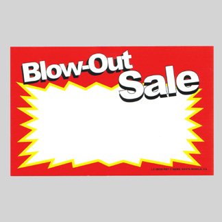 CARD-BLOW-OUT SALE 3-1/2" X 5-1/2" R/B/Y