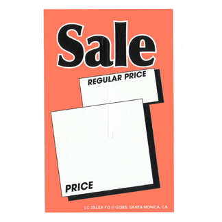 CARD-SLOT-"SALE" 3-1/2" X 5-1/2" FLR. OR