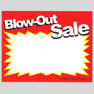 "Blow Out Sale" Card Stock