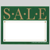 CARD-"SALE"  5-1/2" X 7" GREEN-GOLD