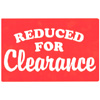 PROMO SIGN "REDUCED FOR CLEARANCE" RED 