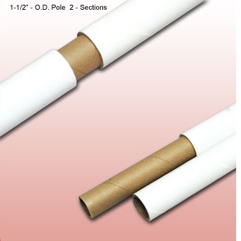 DISPLAY POLE 1-1/2" O.D.  72" 2 SECT WHT
