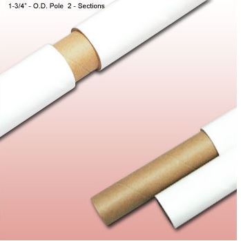 DISPLAY POLE 1-3/4" O.D.  72" 2 SECT WHT