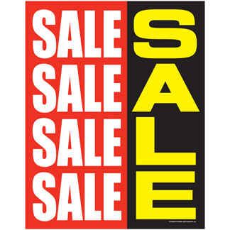 POSTER "SALE SALE SALE" 22 X 28" RED WHT